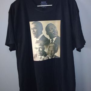 Custom Gildan 2x black "Obama,MLK,X, Mandela" t-shirt